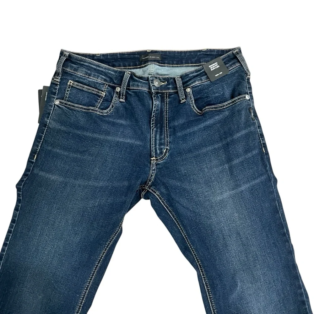 Silver Jeans Konrad Slim Fit Slim Leg Jeans Indigo Max Flex Stretch Men’s 34x30